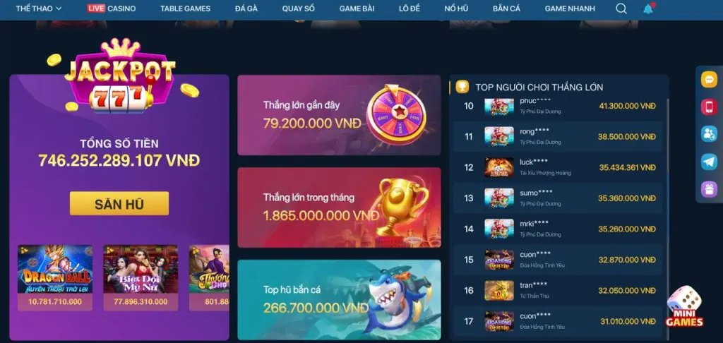 Ưu đãi đặc biệt cho từng sảnh game tại Bat777